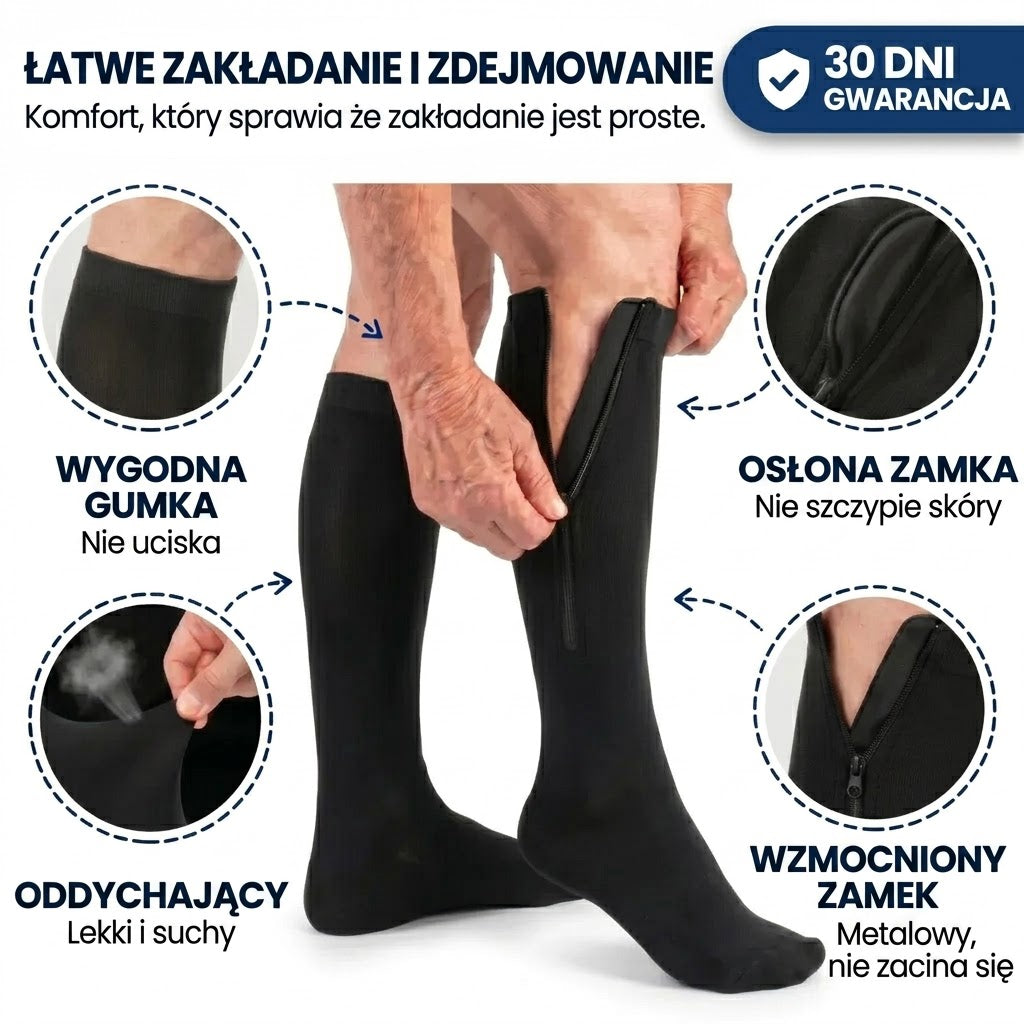 Skarpety kompresyjne z suwakiem — Senli™